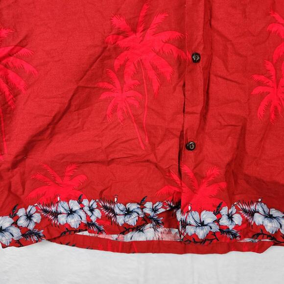 Ali'i Fashions Hawaiian Shirt Red Floral Mens Size XL - Picture 3 of 6